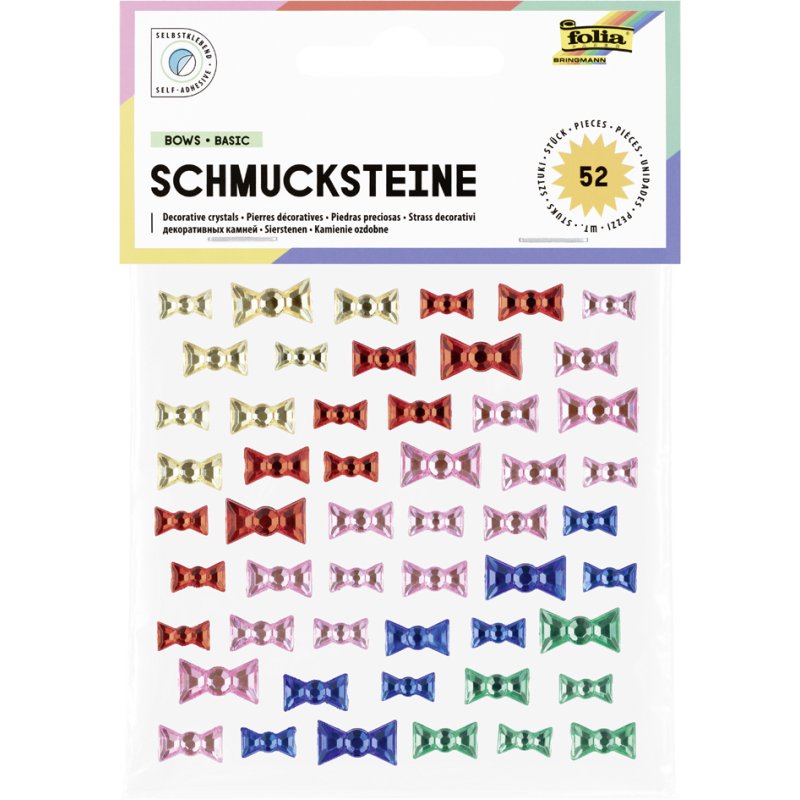 folia plakstenen BOWS BASIC, zelfklevend, strik-vorm, 52 stuks