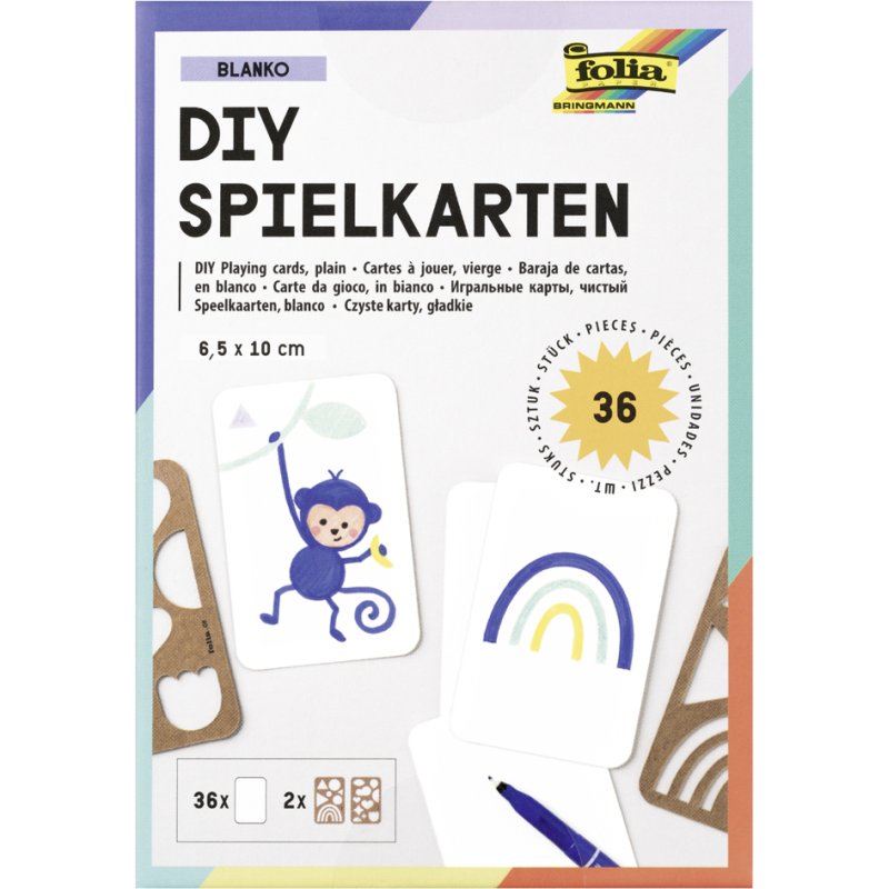 folia blanco speelkaarten, 65×100 mm, wit, 36 stuks