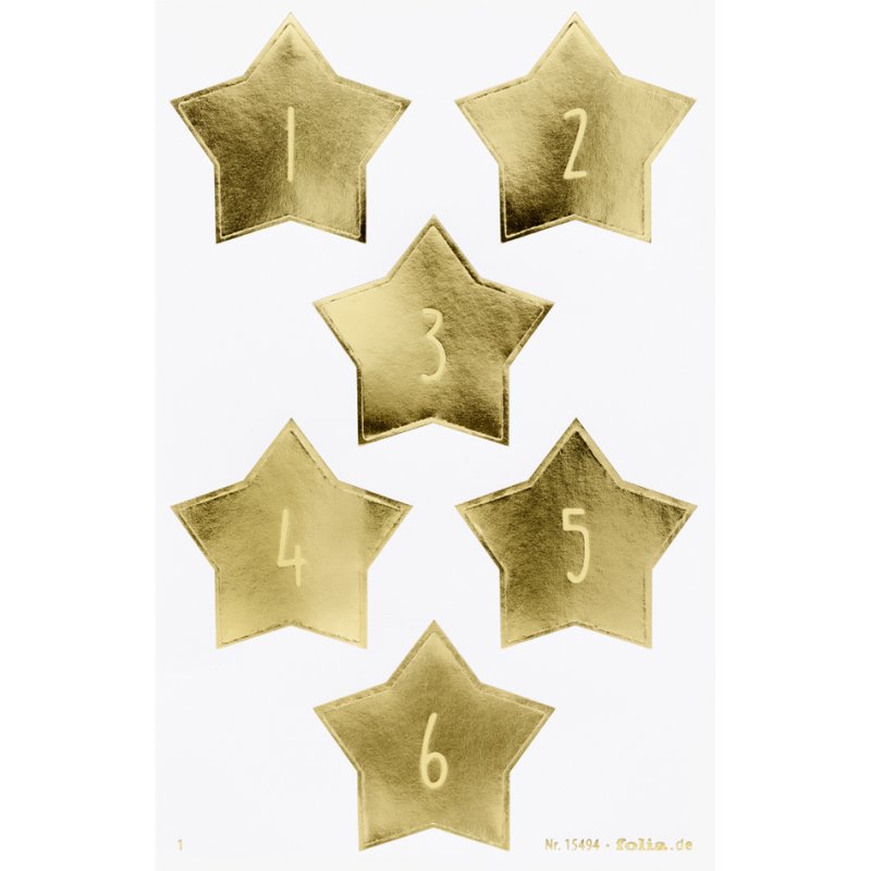folia adventskalender-stickers JOLLY MIX, genummerd 1-24, 4 vel à 6 stickers