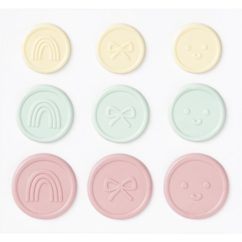 folia zegel-stickers CANDY, diverse kleuren, 19-25 mm, 9 stuks