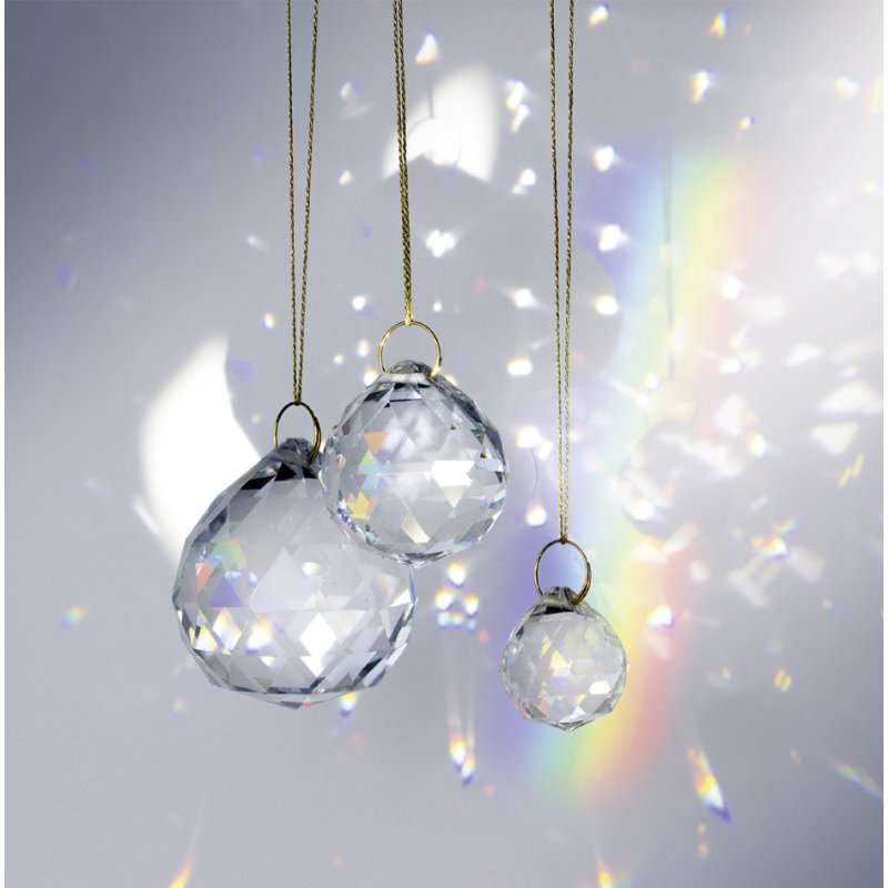 folia kristallen zonnevanger Crystal Trio, glas geslepen, 20/30/40 mm, 3 stuks