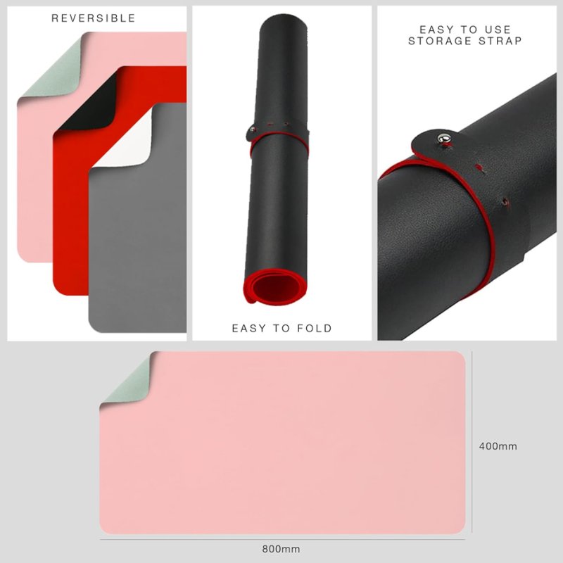 deflecto Sous-main de bureau, 1200×600 mm, menthe/rose, recto-verso