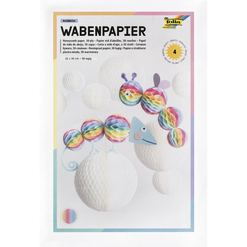 folia honingraatpapier RAINBOW, 30-laags, 210 × 330 mm, natbestendig