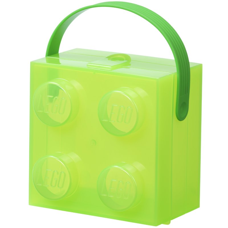 LEGO lunchbox met draaggreep, groen-transparant, 2,15 liter