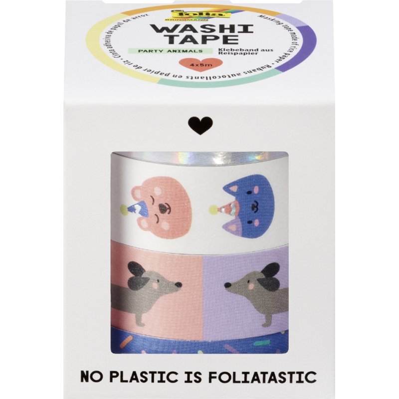 folia decoratieve plakband Washi-Tape HOTFOIL HAPPY VIBES, 4 stuks, hotfoil veredelung