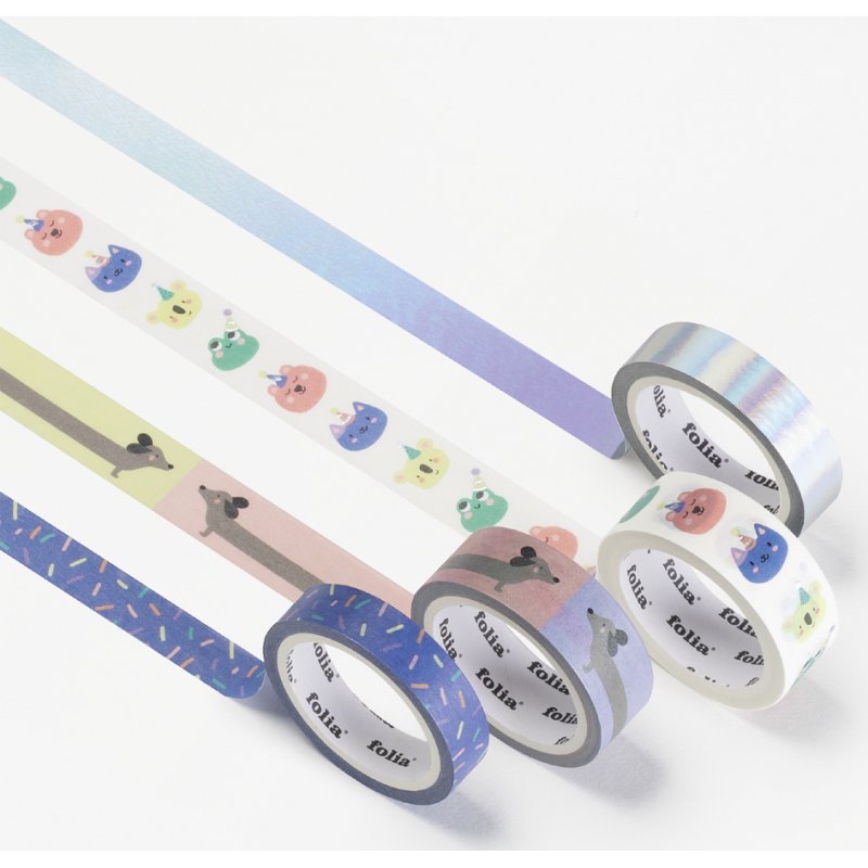 folia decoratieve plakband Washi-Tape HOTFOIL HAPPY VIBES, 4 stuks, hotfoil veredelung