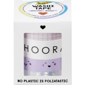 folia decoratieve plakband Washi-Tape HOTFOIL HAPPY VIBES, 4 stuks, hotfoil veredelung