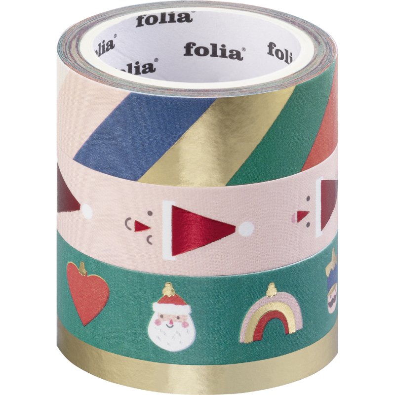 folia decoratieve washi tape HOTFOIL MERRY JINGLING, hotfoil-veredelding, 4 stuks