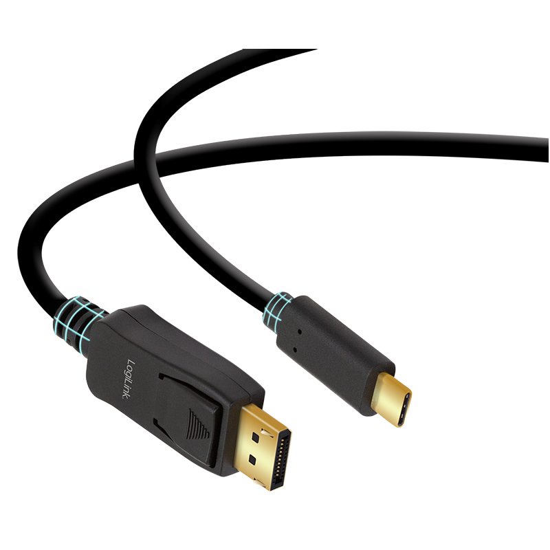 LogiLink Câble USB-C vers DisplayPort, 3,0 m, noir, 4K/60 Hz
