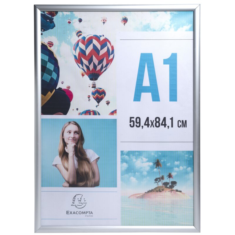 EXACOMPTA cadre affiche A4, anodisé argent, aluminium