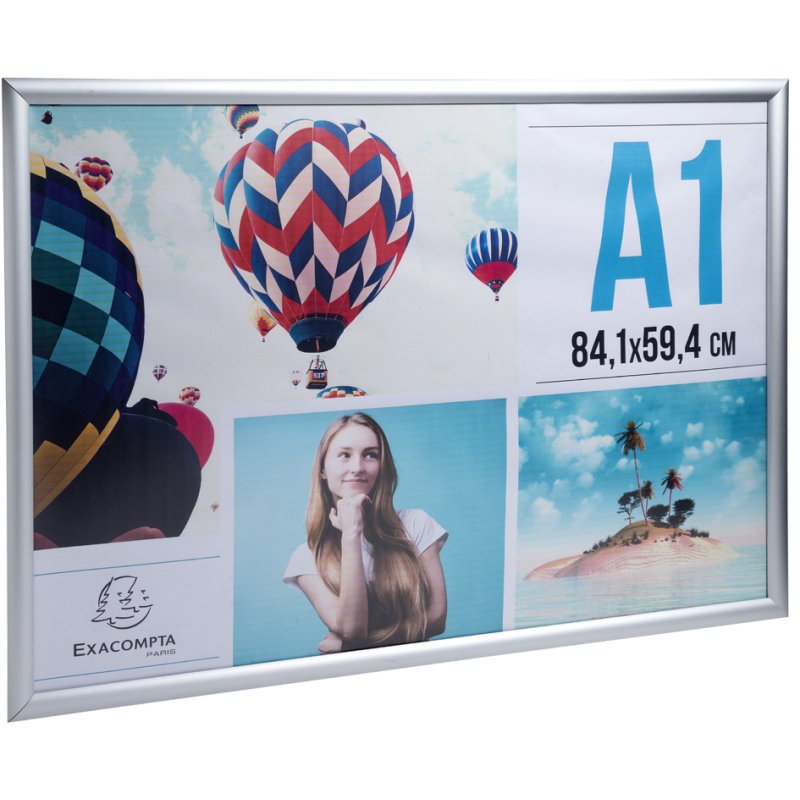 EXACOMPTA cadre affiche A4, anodisé argent, aluminium