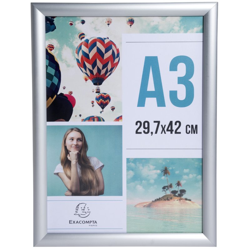 EXACOMPTA cadre affiche A4, anodisé argent, aluminium