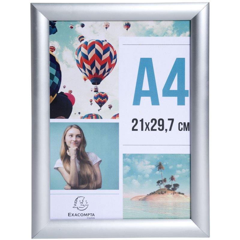 EXACOMPTA cadre affiche A4, anodisé argent, aluminium