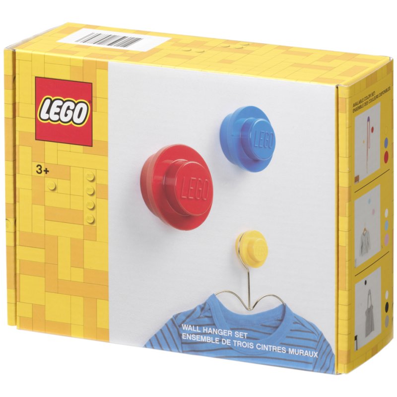 LEGO ensemble de crochets muraux WALL HANGER SET, plastique ABS, 3 pièces, 3 unités