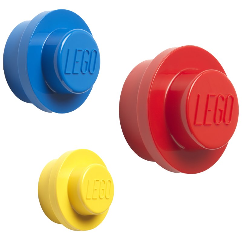 LEGO ensemble de crochets muraux WALL HANGER SET, plastique ABS, 3 pièces, 3 unités