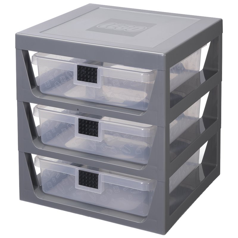 LEGO opbergbox 3-DRAWER STORAGE RACK, 3 lades, blauw