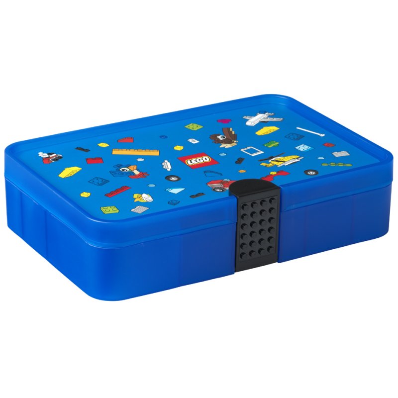 LEGO sorting box, blue-transparent, 11 compartments, 267×175×66 mm