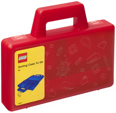 LEGO sorteerdoos To Go, rood-transparant, 4 vakken, 190×35×160 mm