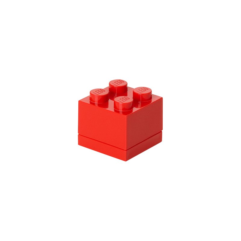 LEGO boîte à collation MINI BOX 4, rouge, 60 ml, 4 tenons