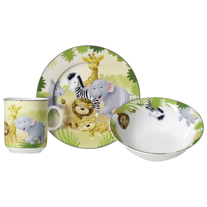 Ritzenhoff & Breker Africa Animals dinnerware set, porcelain, dishwasher safe