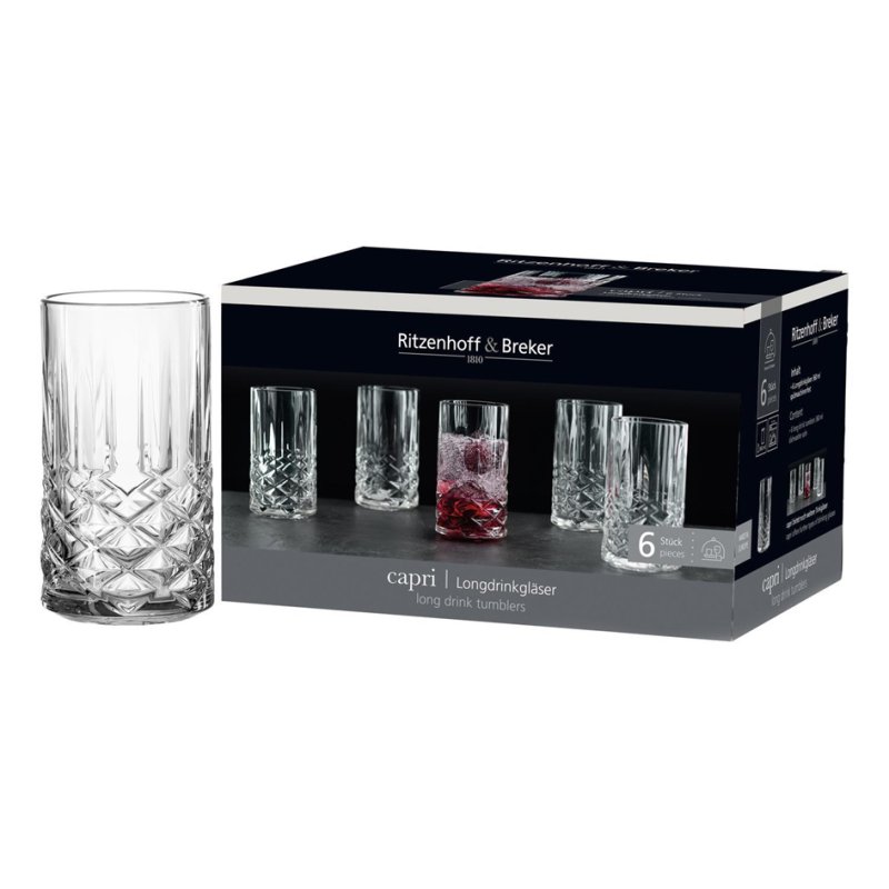 Ritzenhoff & Breker verres long drink CAPRI, 0,36 litre, 6 pièces