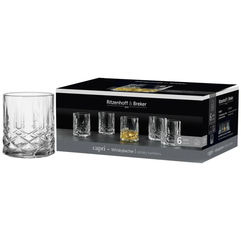 Ritzenhoff & Breker verres à whisky CAPRI, transparent, 6 pièces