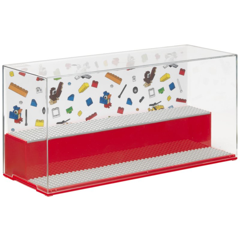 LEGO PLAY & DISPLAY CASE ICONIC vitrine de jeu et d'exposition, rouge, 398×149×192 mm