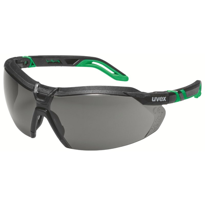 uvex welding goggles i-5, grey lenses, black/green frame