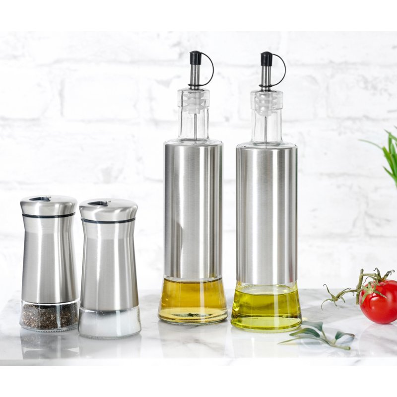 Ritzenhoff & Breker BASIC salt and pepper shaker set, transparent/silver, glass with stainless steel, 2×120 ml