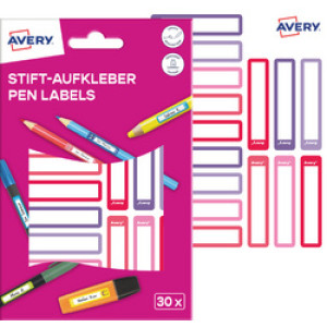 AVERY Zweckform stiftetiketten, 10×50 mm, wit met gekleurde kaders, 30 stuks