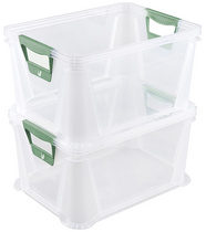keeeper opbergbox Luis, 45 liter, grijs transparant, 590×390×235 mm