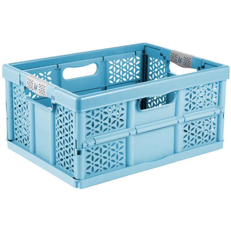 keeeper boîte de rangement pliable eco lea, 32 litres, vert herbe, 30 kg capacité