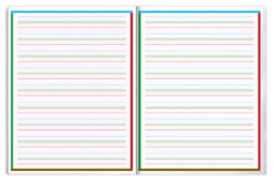 Clairefontaine DYS schrift A4, 4 kleuren kader en lijnen, 48 pagina's