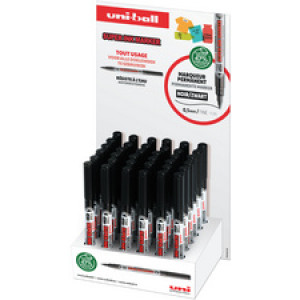 uni-ball permanente marker SUPER INK MARKER, zwart, 0,9 mm, 36 stuks