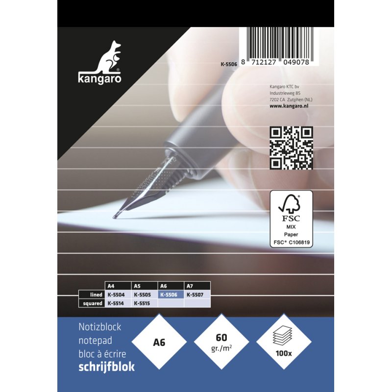 Kangaro notitieblok, met microperforatie