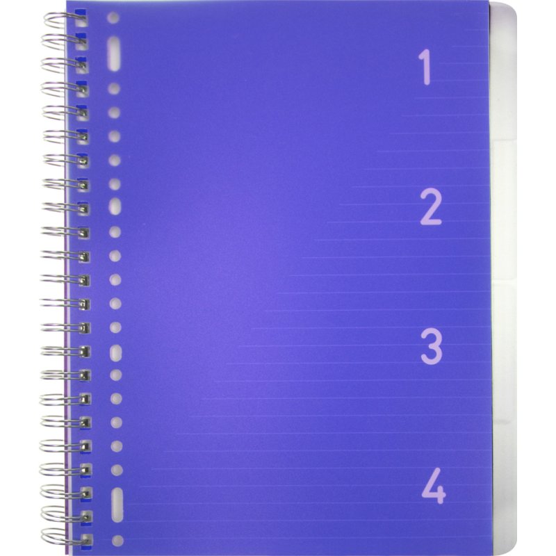 Kangaro collegeblok 4-in-1 A4, gelinieerd, rood, 100 vel