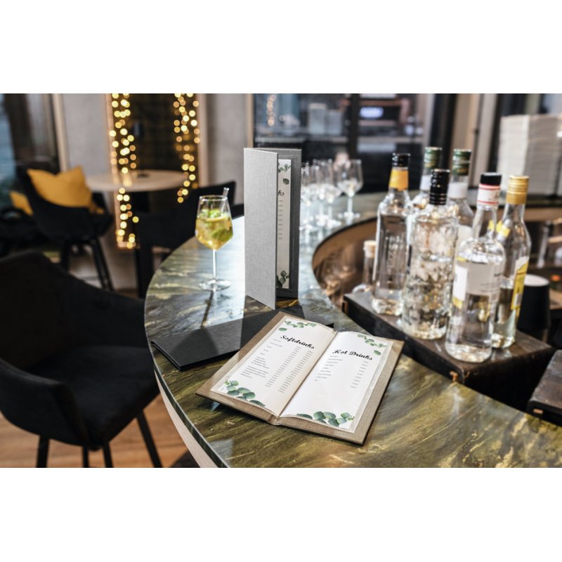 Sigel pochettes doubles pour carte des boissons, PP transparent, 0,7 mm, 10 pièces