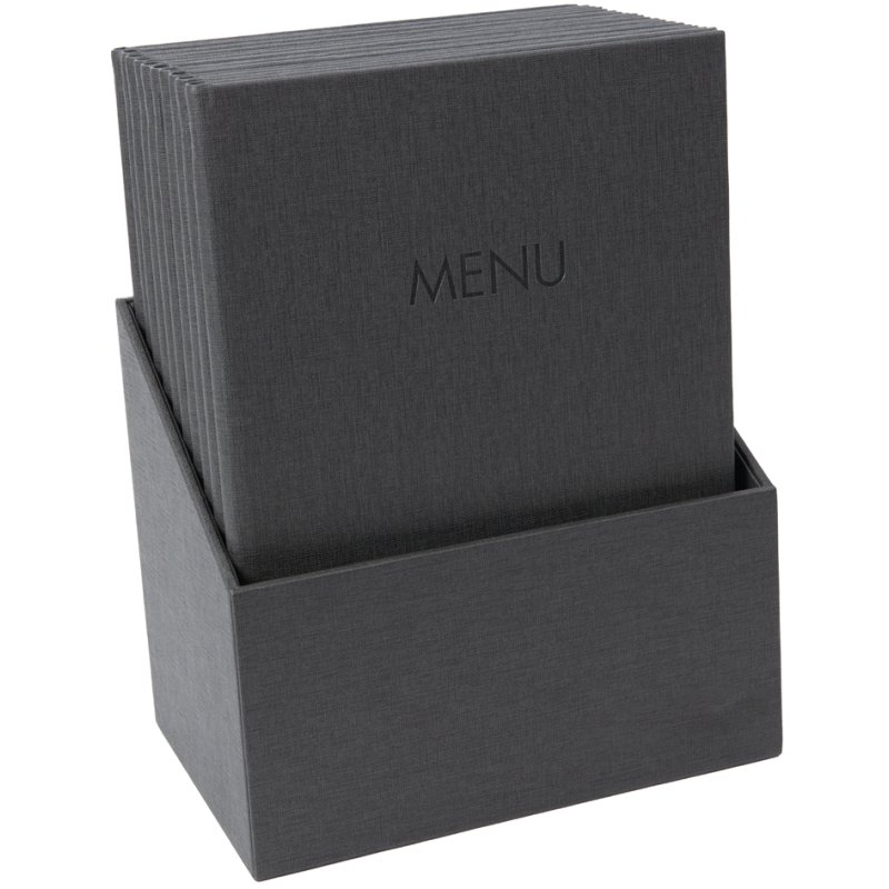 sigel Porte-menu, DIN A5, RPET, bande élastique, noyer, gris clair