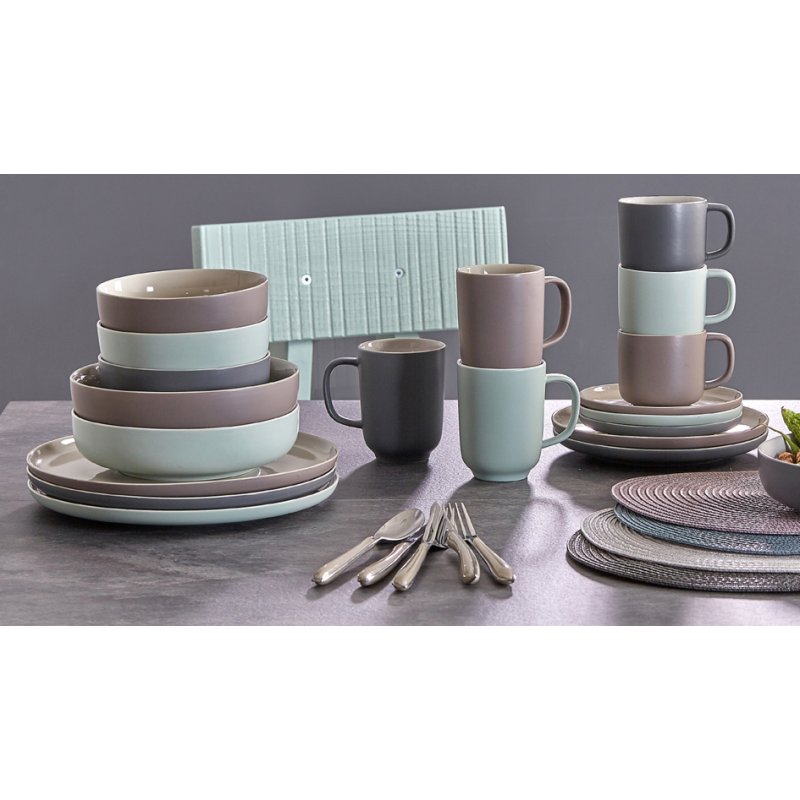 Ritzenhoff & Breker service de table JASPER, gris, 8 pièces, grès