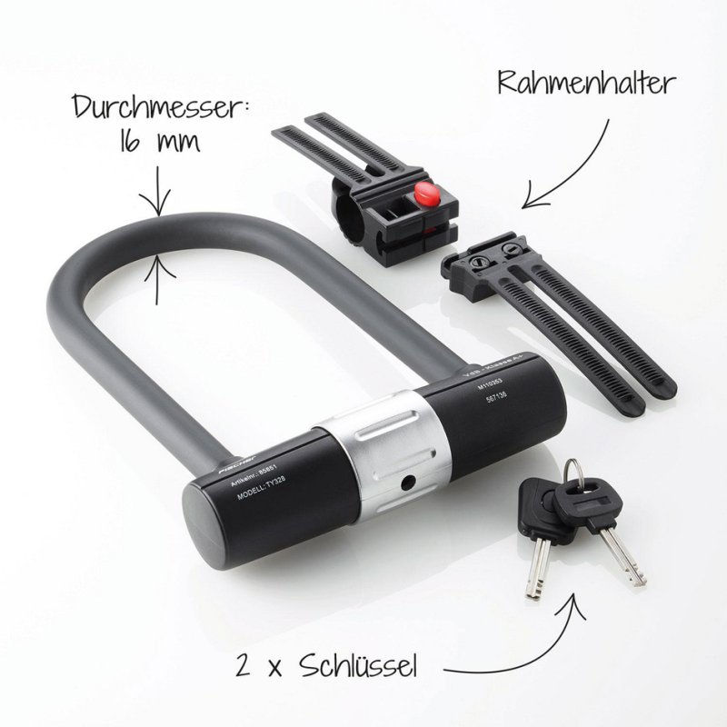 FISCHER antivol pour vélo avec support, 190 mm, certifié VDS