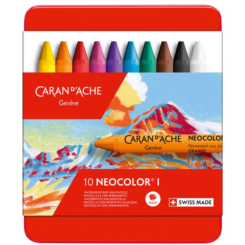 CARAN D'ACHE Neocolor I craies de cire, métallisé, 10 pièces