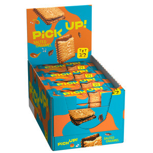 PiCK UP! koekjesreep Salted Caramel, display, 24 stuks à 28 g