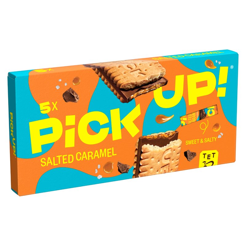 PiCK UP! koekjesrepen Salted Caramel, multipack, 5 stuks à 28 g