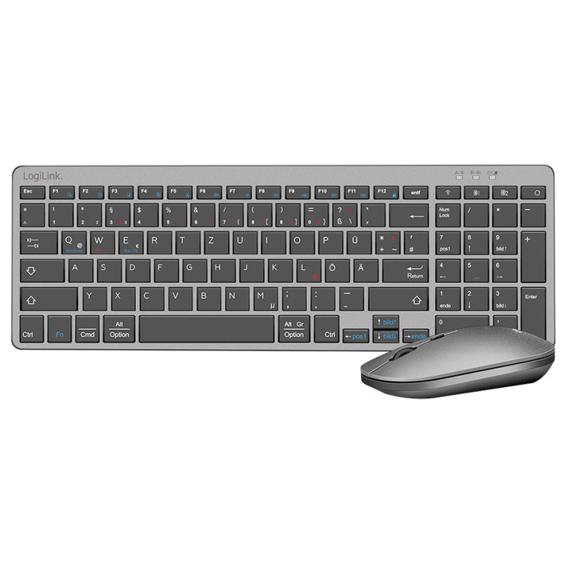 LogiLink desktop set Fun, wireless, QWERTZ German, grey/anthracite
