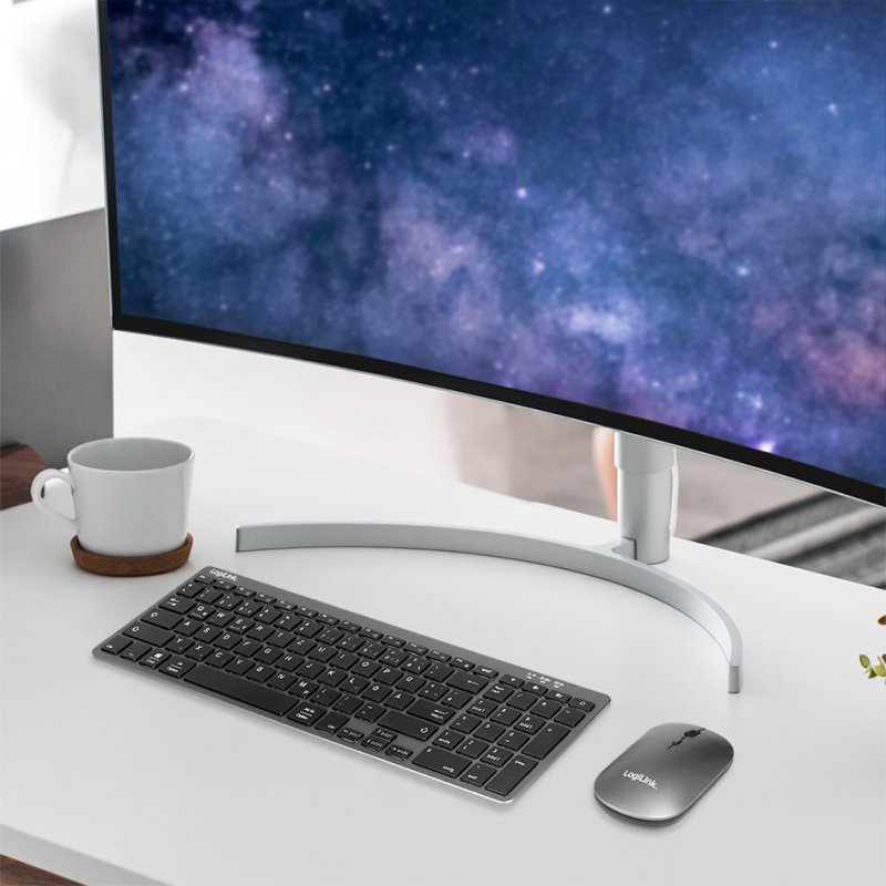 LogiLink desktop set Fun, wireless, QWERTZ German, grey/anthracite