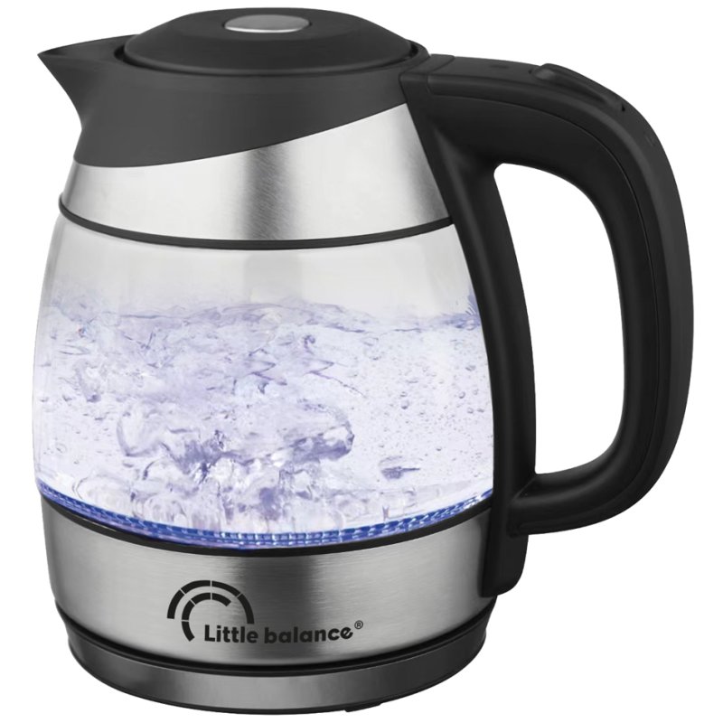 Little Balance Little Verre kettle, glass, 1.2 litres, blue LED lighting