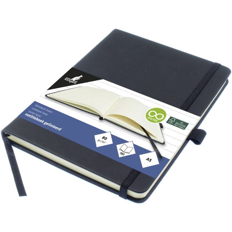 Kangaro carnet Kraft, A5, ligné, 96 feuilles