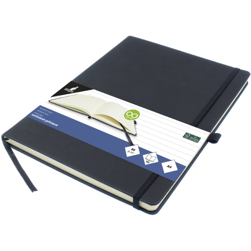 Kangaro notitieboek, A4, gelinieerd, zwart, 96 vel