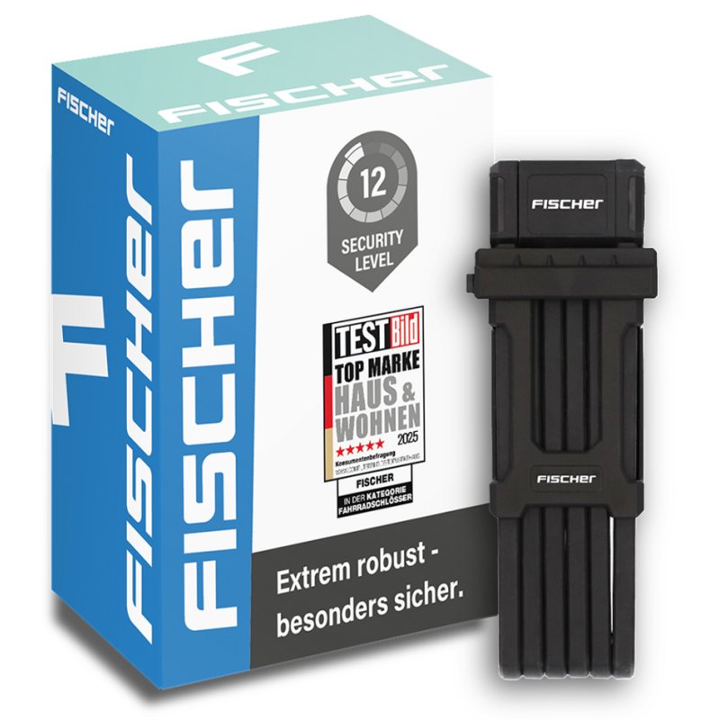 FISCHER cadenas de vélo pliant PROTEC PLUS+ FK110, 1100 mm, 3 clés