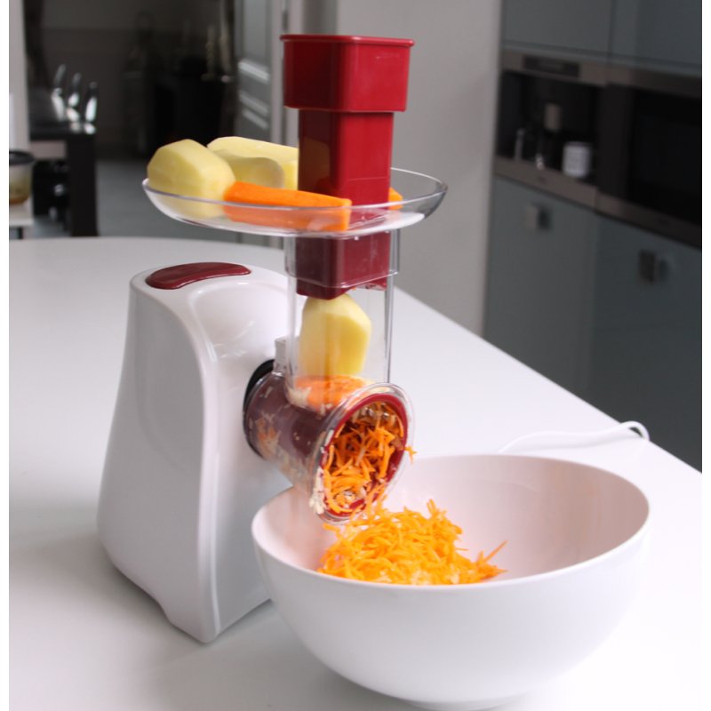 Little balance elektrische groentesnijder Easy Veggie, 4-in-1, wit/rood, 150 Watt